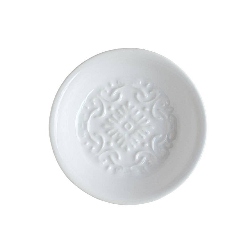 Dipschaaltje/olieschaaltje Azulejo Ø10cm - wit - Set van 2
