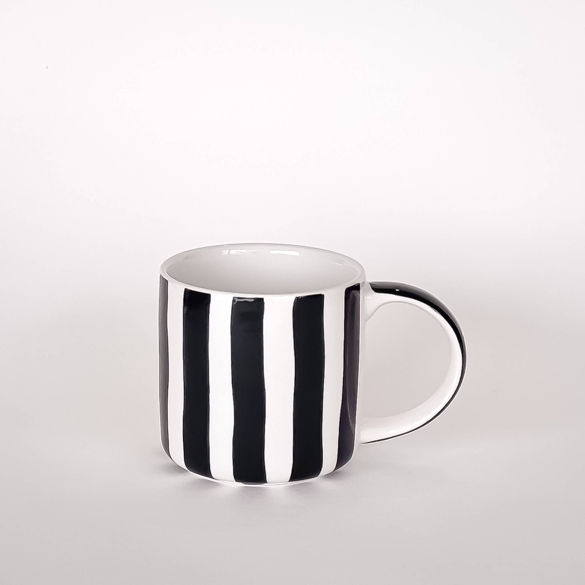 Mok | Vulcano Black - zwart strepen - 300ml