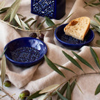 Dipschaaltje/olieschaaltje Azulejo Ø10cm - blauw - Set van 2