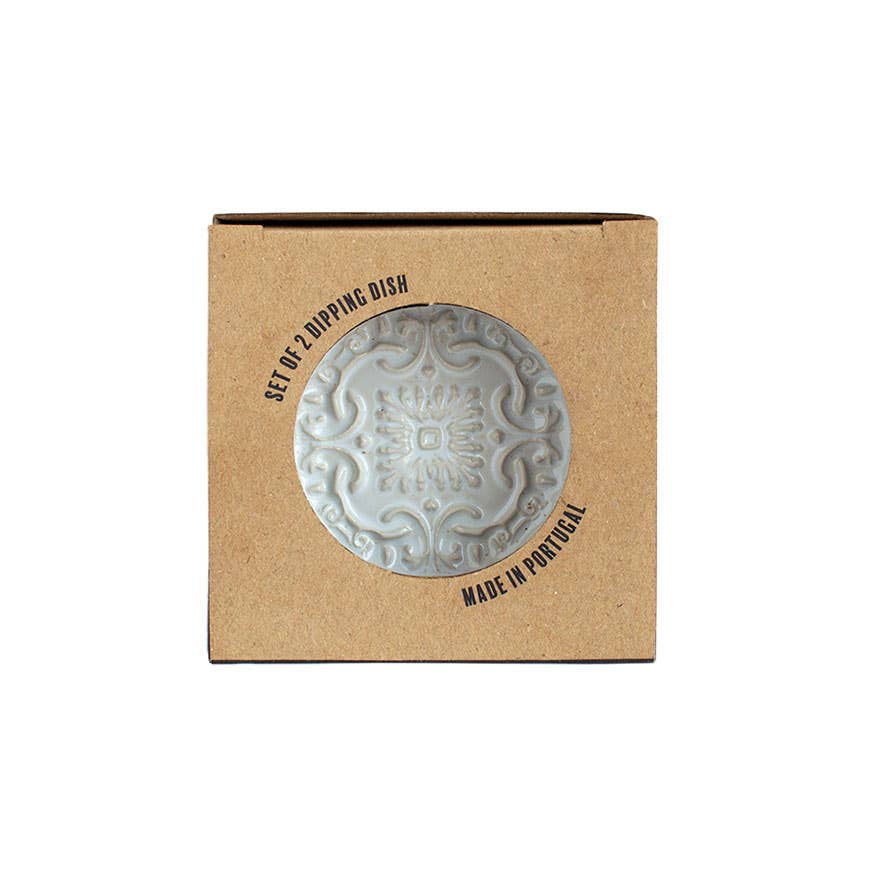 Dipschaaltje/olieschaaltje Azulejo Ø10cm - blauw - Set van 2