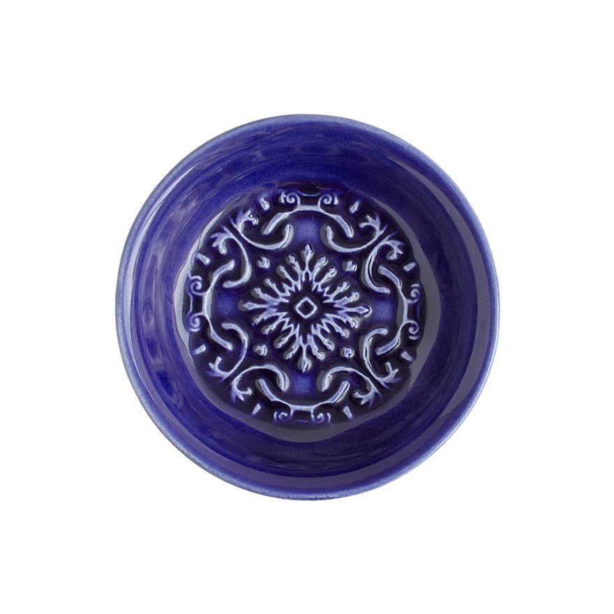 Dipschaaltje/olieschaaltje Azulejo Ø10cm - blauw - Set van 2
