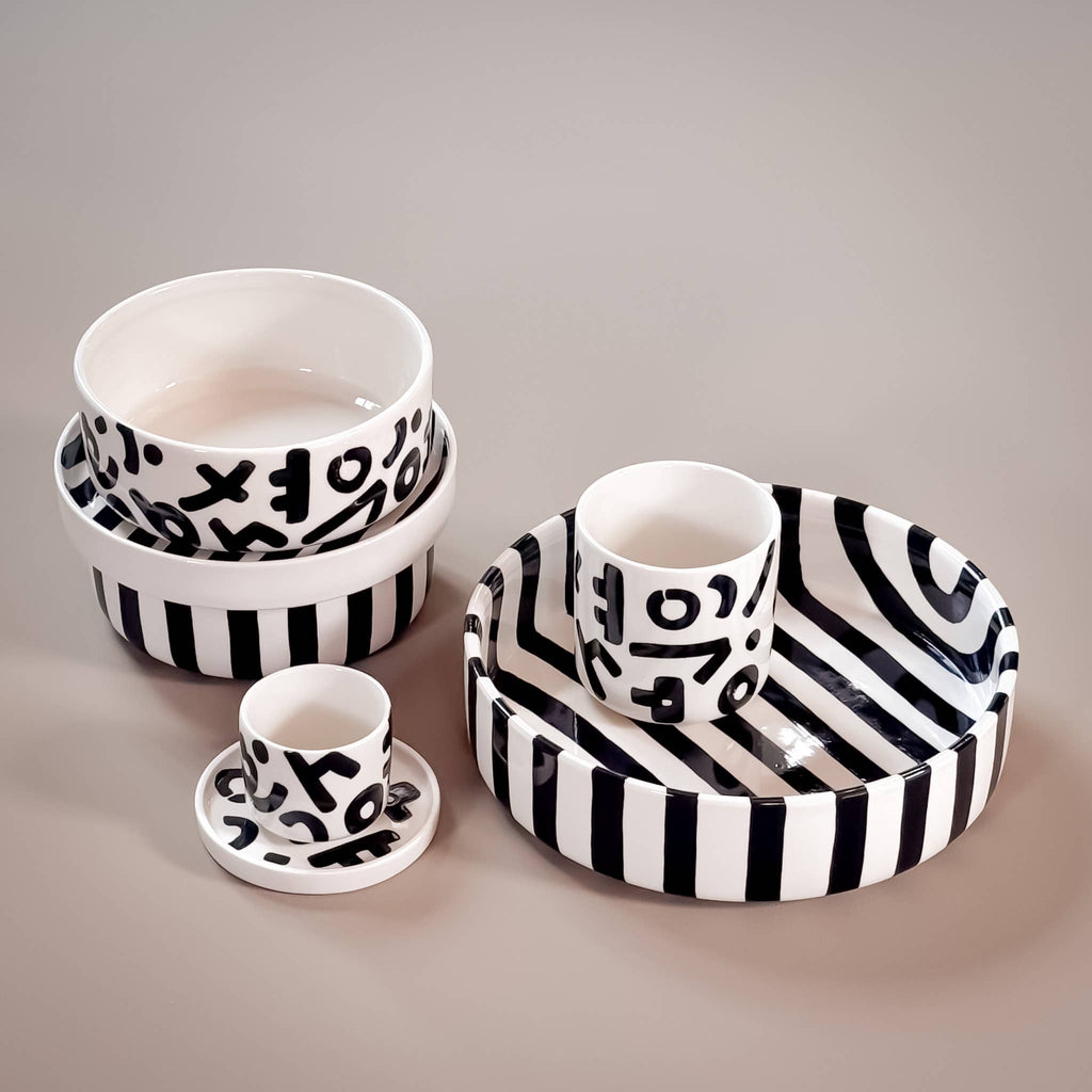 Espresso kop en schotel | Tokyo - zwart (2-delige set)