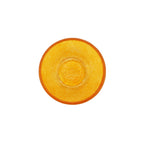 Bovenaanzicht glazen oranje effen schaaltje op een witte achtergrond.