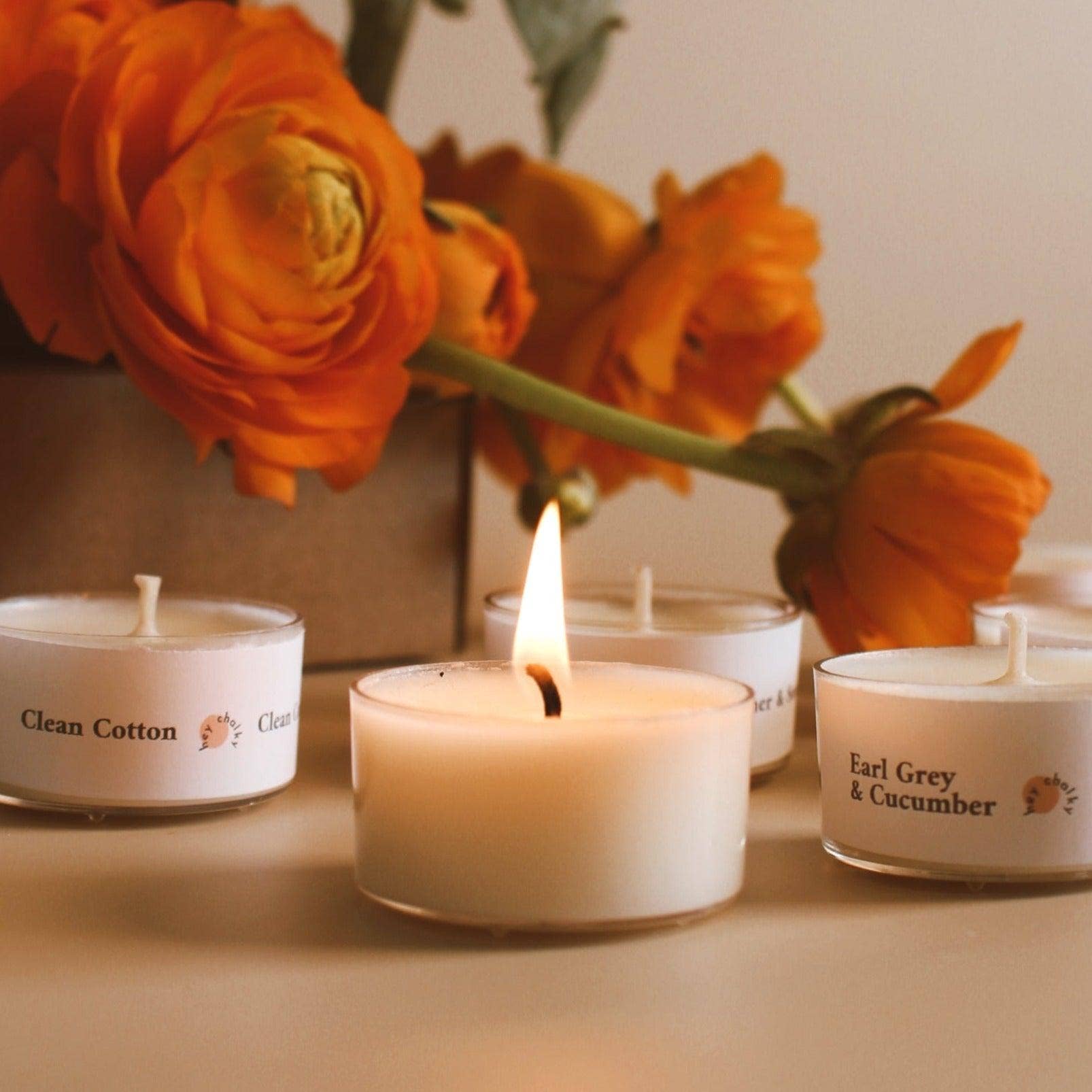 Geurkaars | 8 mini Sandalwood & Palo Santo