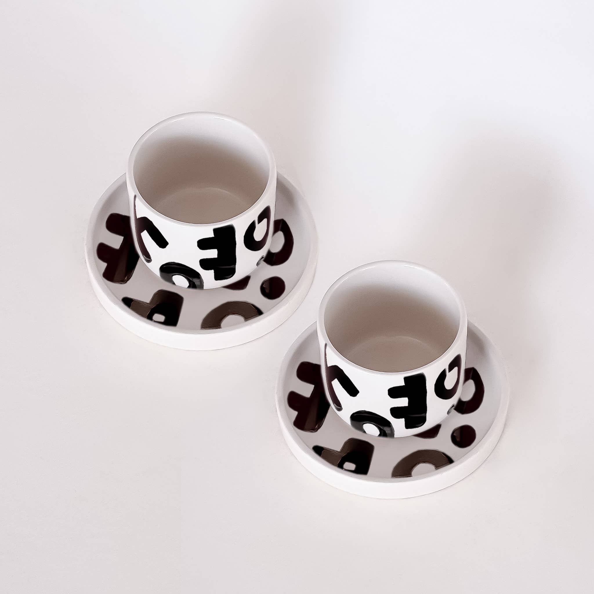 Espresso kop en schotel | Tokyo - zwart (2-delige set)