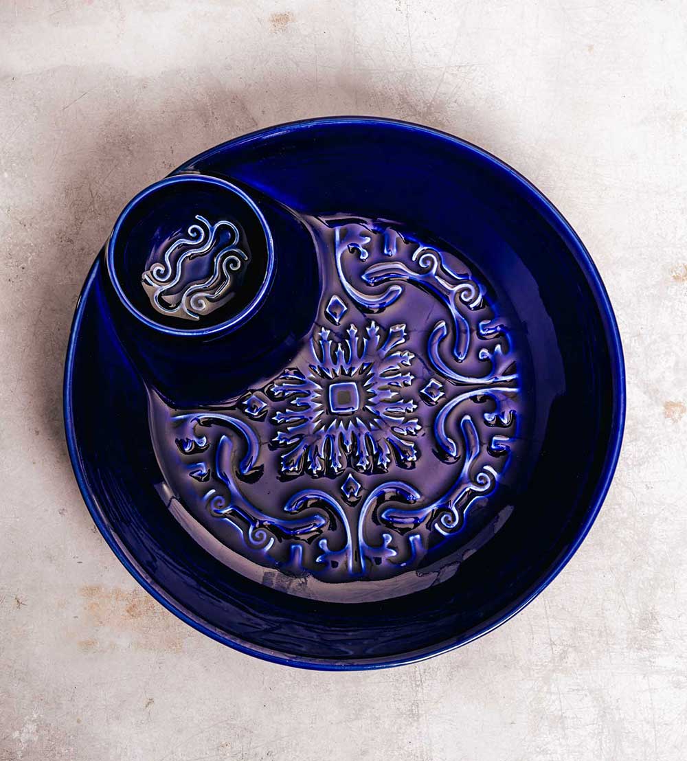 Snackbordje Azulejo Ø22,5cm - blauw