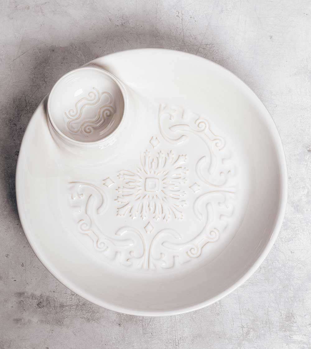 Snackbordje Azulejo Ø22cm - wit