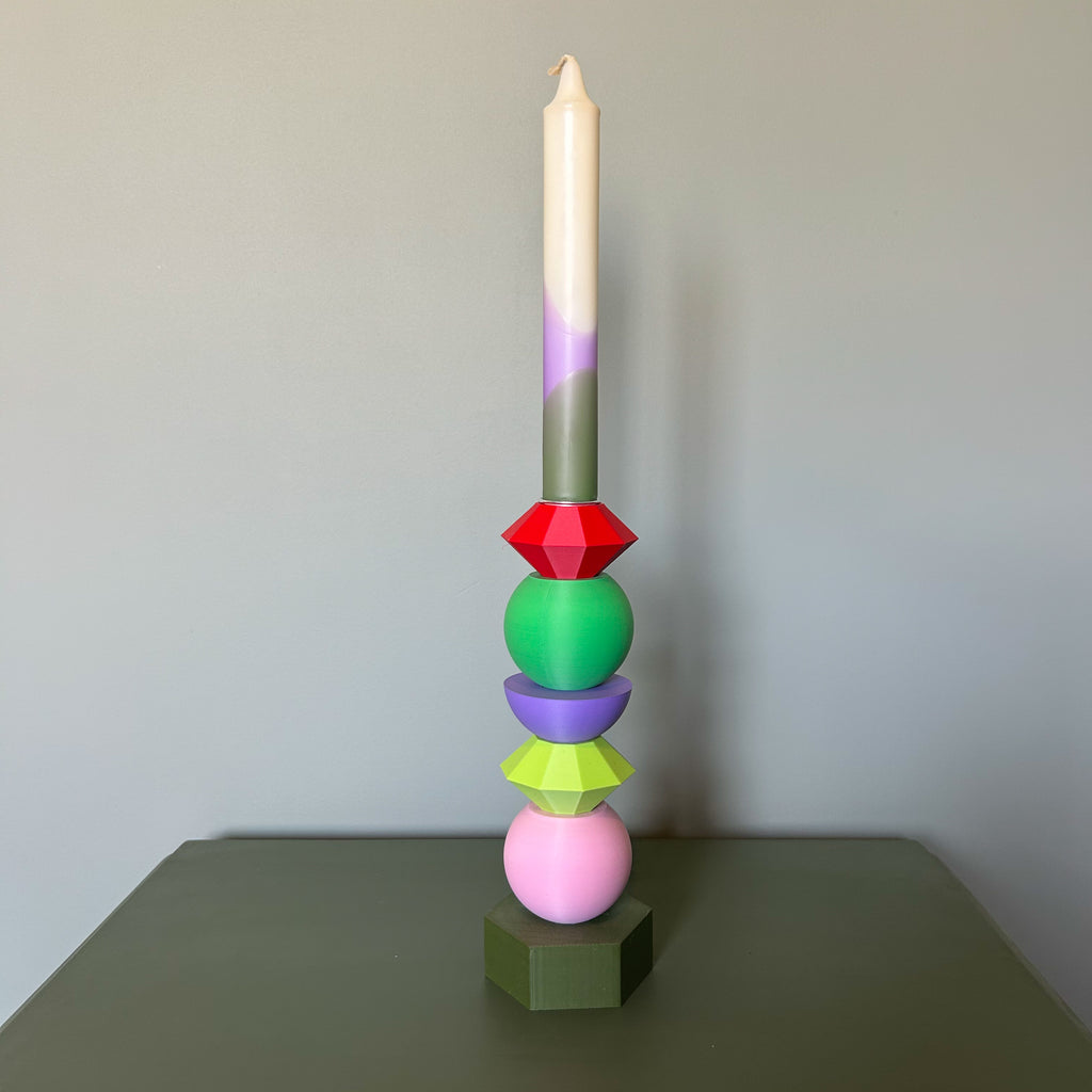 Kleurrijke design kandelaar met verwisselbare delen | "PANORA"