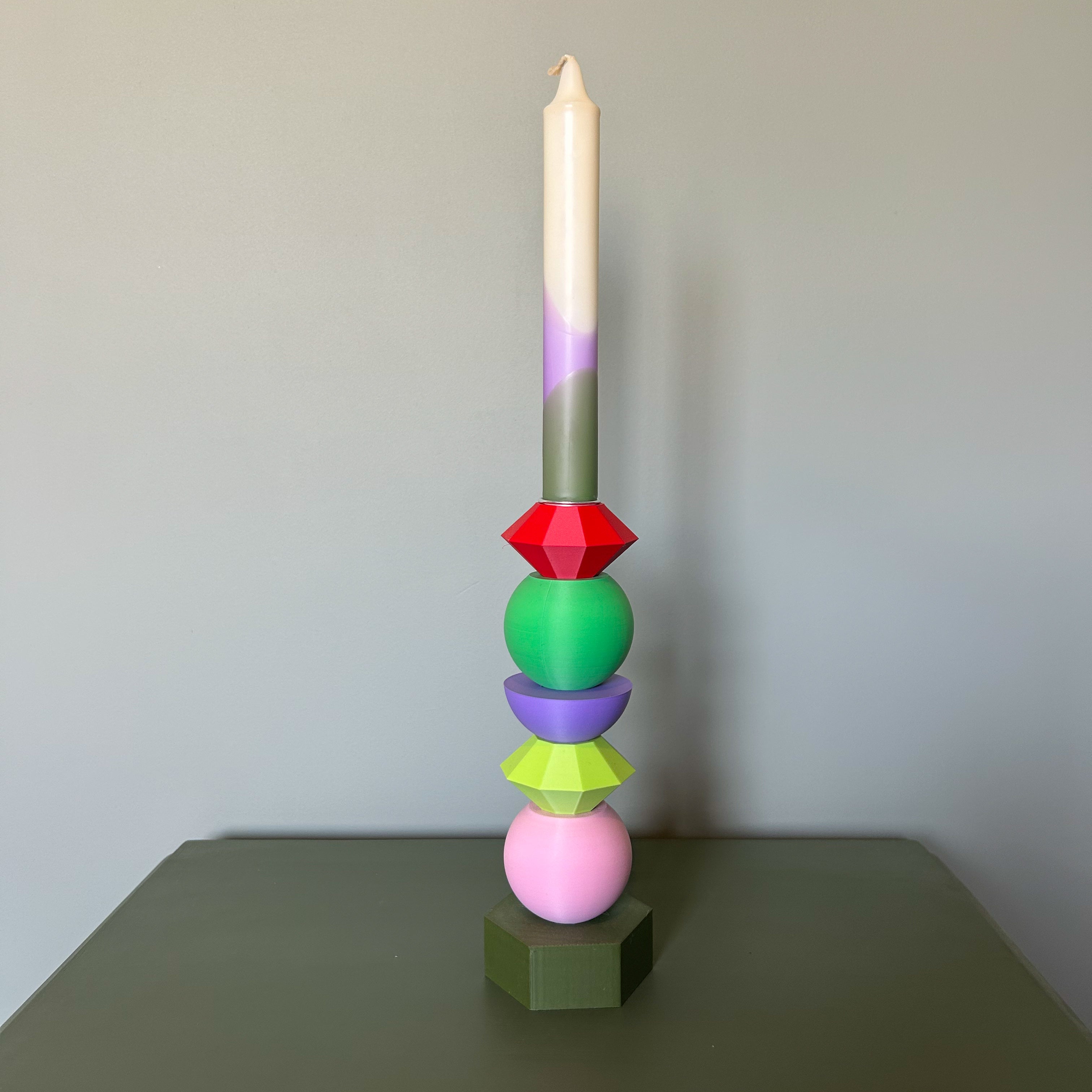Kleurrijke design kandelaar met verwisselbare delen | "PANORA"