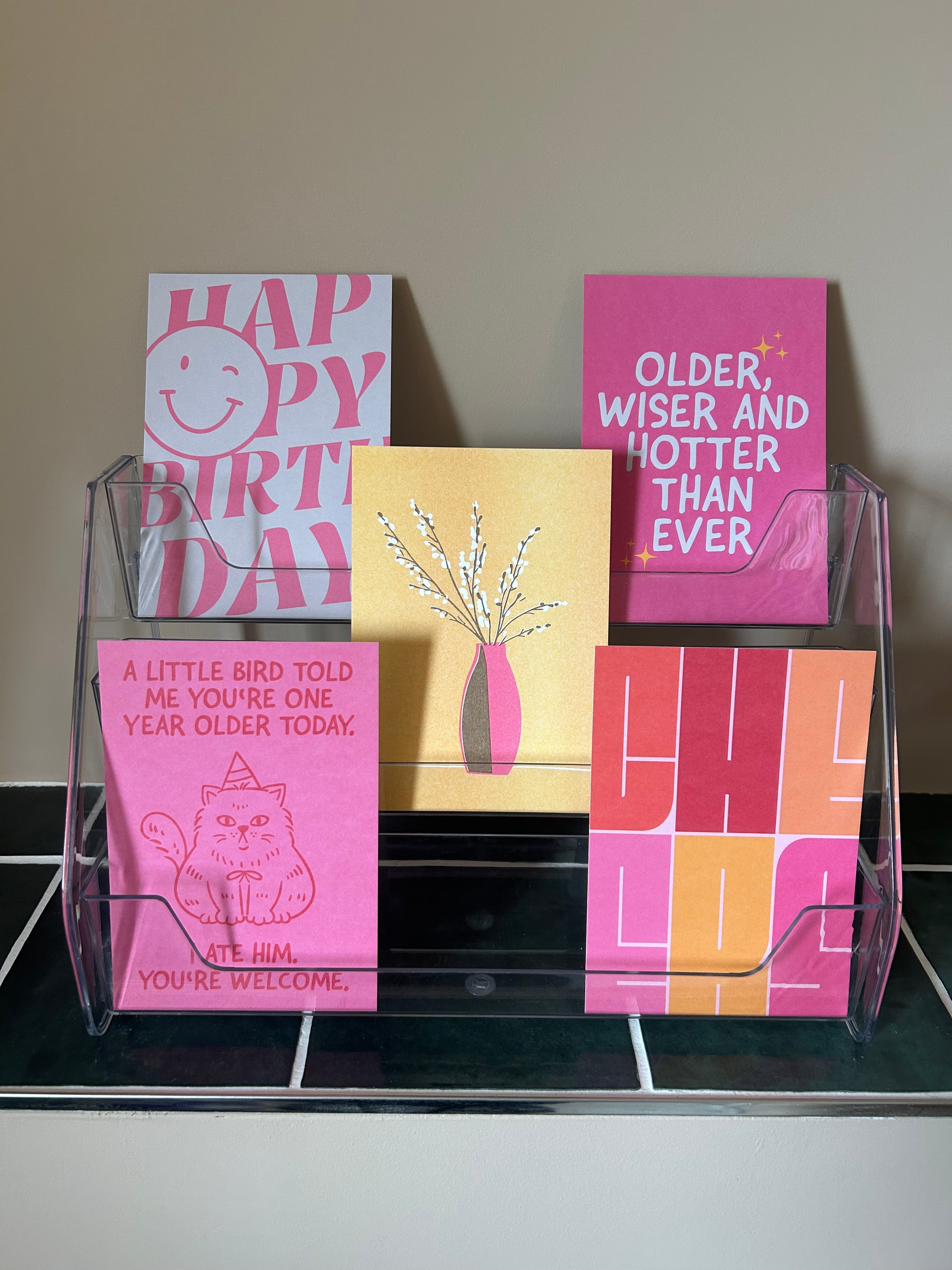 Kaartenset | Verjaardag roze